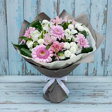 Букет цветов из:  Герберы, Альстромерии и Хризантемы в Аромашево