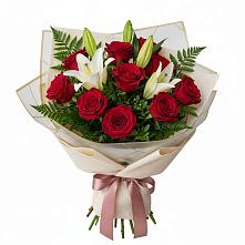 Букет цветов из:  Лилии и Розы #REPLACE_PRED# Аромашево