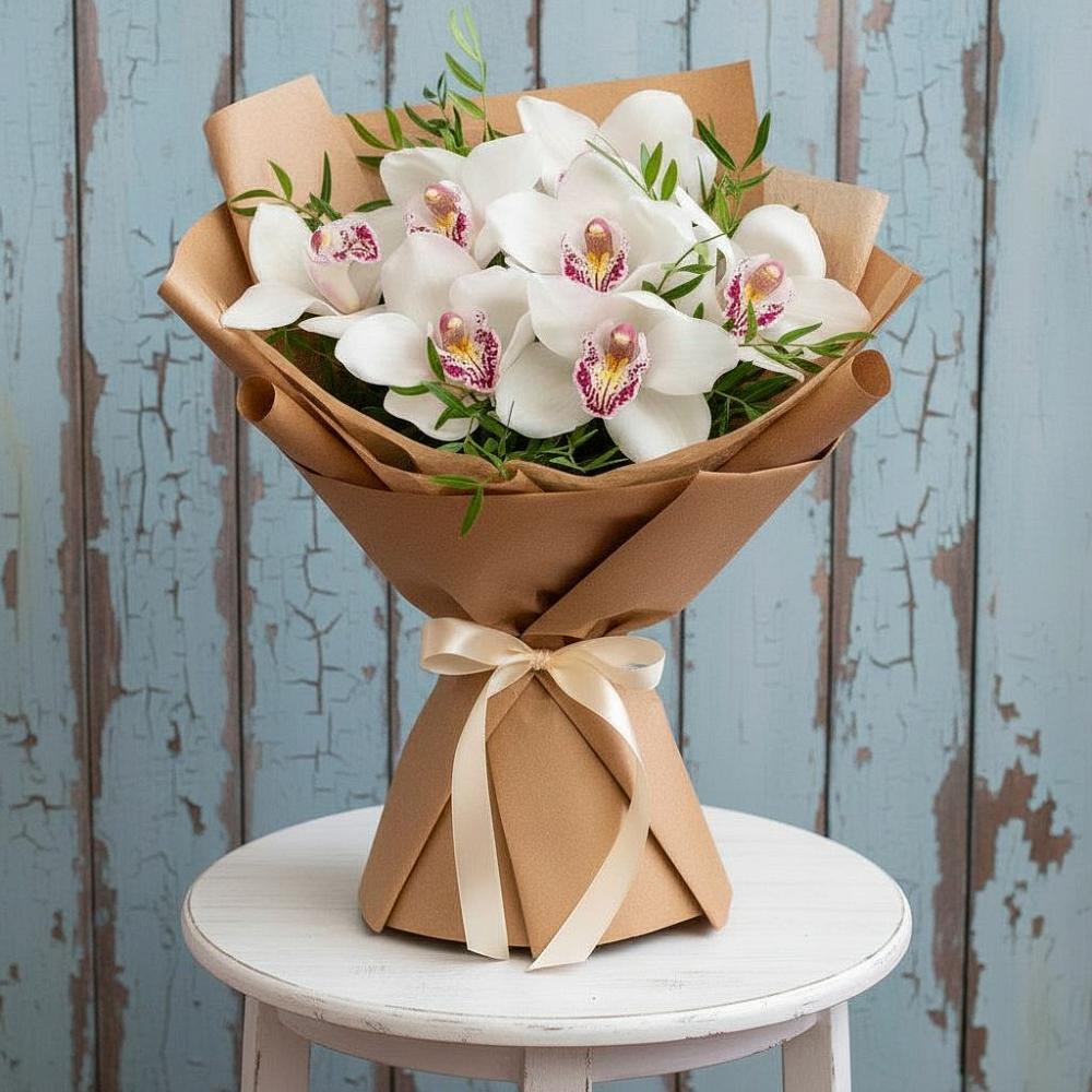 Букет цветов из: Орхидеи и Розы в Аромашево