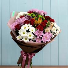 Букет цветов из:  Розы, Хризантемы и Альстромерии в Аромашево