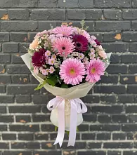 Букет цветов из:  Герберы и Хризантемы в Аромашево