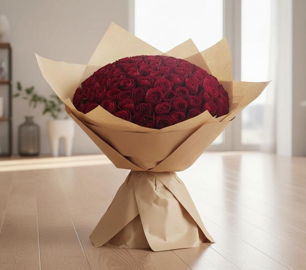 Букет 101 Красная роза в Аромашево