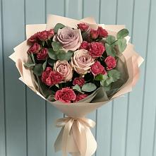 Букет цветов из:  Гвоздики и Розы в Аромашево